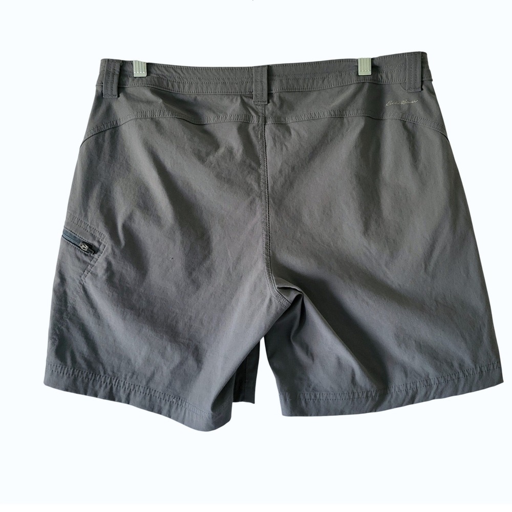 Eddie Bauer Shorts Womens 12 Gray Outdoors Hiking Stretch Zip Pocket - Picture 9 of 10